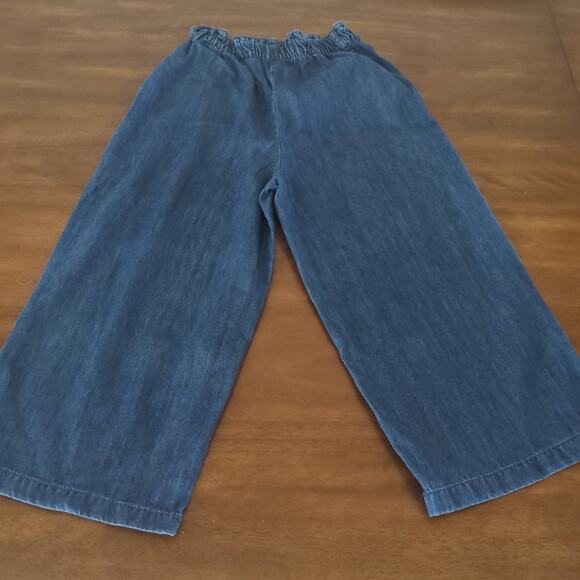 ZARA girls wide leg denim blue pants size 10 - Picture 6 of 7